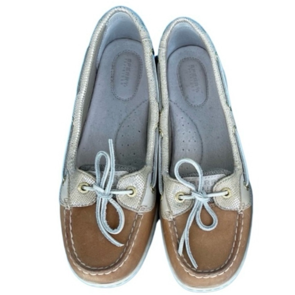 Sperry TopSiders Angelfish 2-Eye Leather Boat Shoes/Loafers in Khaki/Tan Size 9M